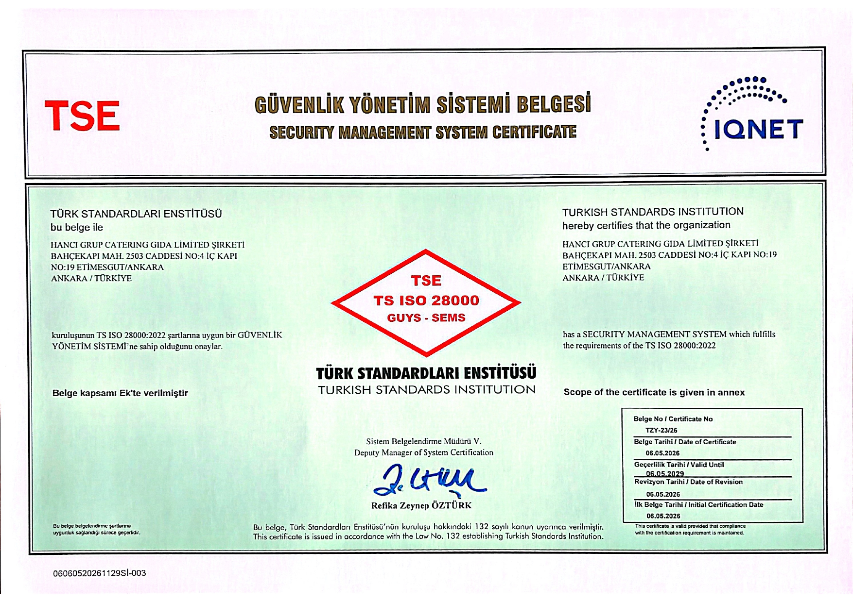 TSE ISO 28000