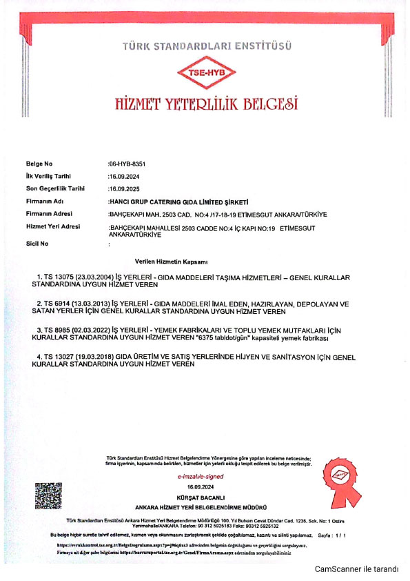 TSE HİZMET YETERLİLİK